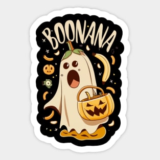 Boonana Cute Ghost Banana Halloween Costume Men Women Kids Sticker